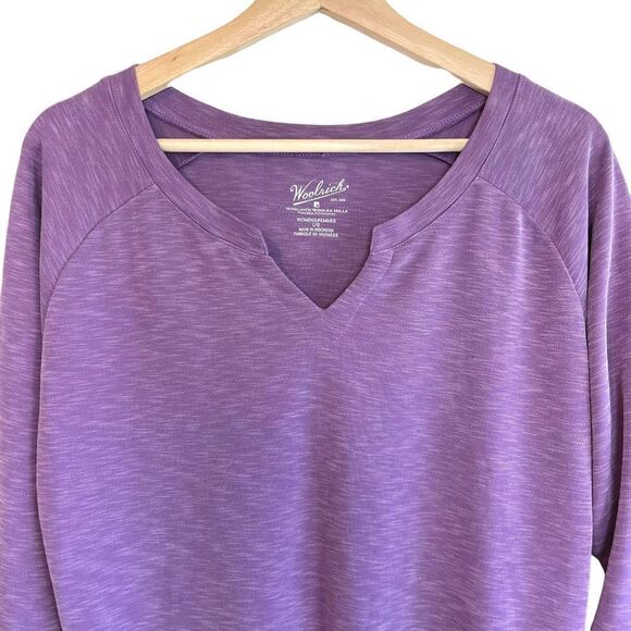 Woolrich 3/4 Sleeve Eggplant Purple Top - Picture 2 of 7